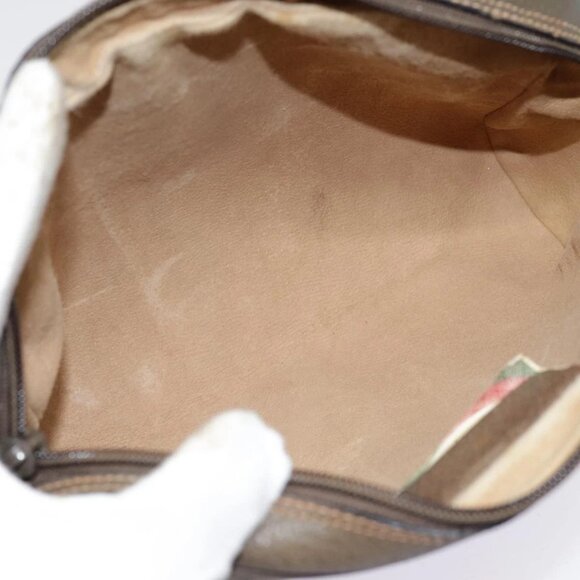 GUCCI GG Supreme Web Sherry Line Clutch Bag PVC Beige Red - Picture 10 of 16